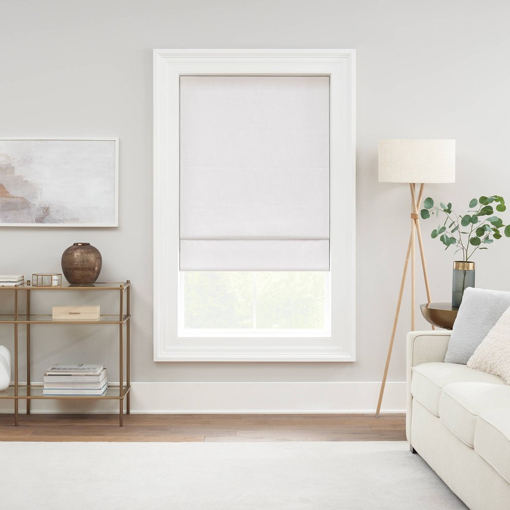 Photos - Blinds Eclipse 64"x27" Drew 100 Total Blackout Cordless Roman Blind and Shade White - Ecl 