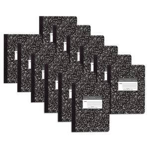 Roaring Spring Paper Products Composition Book, Unruled, 50 Sheets, 9.75" x 7.5" , Black Marble, Pack of 12 - 1 of 3