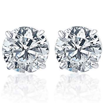 Pompeii3 .20CT Round Brilliant Cut Natural SI Quality Diamond Stud Earrings In 14K Gold