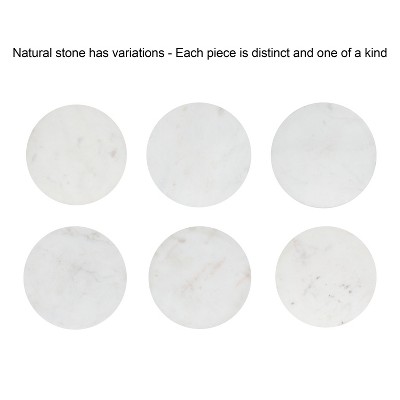 Walnut Brown and White Marble Round Accent Table