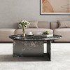 3.5" Marble Round Coffee Tables For Living Room, Center Table For Waiting Area, Space-Saving Coffee Table For Living Room - 3 of 4