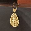 Ross-Simons Italian 14kt Yellow Gold Satin and Polished Floral Lace Teardrop Pendant Size 1.50 - 3 of 4