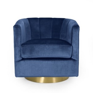 GDFStudio Blairmont Modern Velvet Tufted Swivel Club Chair - 1 of 4