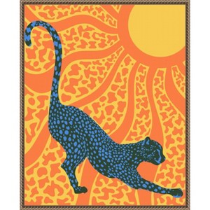 Amanti Art Sunny Stripes Cheetah Stretch by Kintsugi99  Framed Canvas Wall Art - 1 of 4