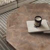 Sapphtopaz Octagonal Retro Splicing Farmhouse Coffee Table for Living Room, Modern Coffee Table with Cross Metal Legs, Wood Living Room Table - 2 of 4