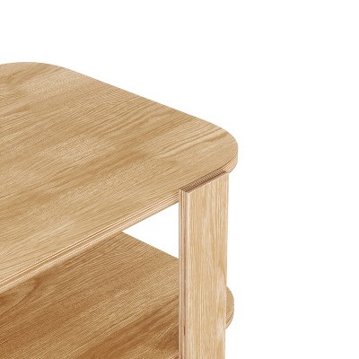 Natural Walnut Wood Rectangular Cocktail Table with Bentwood Legs