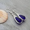 Handmade Sea Glass Earrings, Hawaiian Wire Braided Teardrop Beach for Women, Birthday Gift - 4 of 4