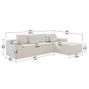Resenkos 104" Right Chaise Sectional Sofa, L-Shaped Cloud Design with Deep Seating and No Assembly, Grey - 4 of 4