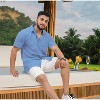 HAPPY BAY Men's Short Sleeve Button Down Solid Beach Vacation Shirts Summer Casual Camp Collared Shirt Business Work Shirts - 4 of 4