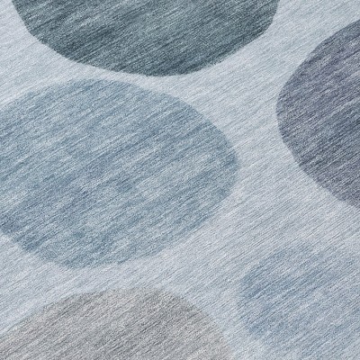 HomeRoots 3' X 5' Blue And Gray Geometric Washable Indoor Outdoor Area Rug