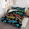 Luupatchy 3Pcs Racing Car Kids Comforter Set, With 1 Comforter And 2 Pillowcases For Boys And Girls Bedroom All Season, Twin - 2 of 4