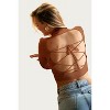 Women's CROPPED OPEN-BACK MOCK NECK SWEATER - ENDLESS BLU. - 2 of 2