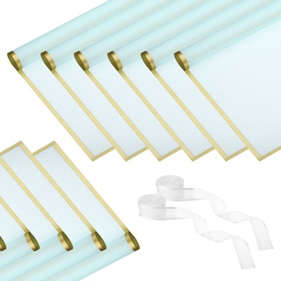 Unique Bargains DIY Crafts Gift Packaging Waterproof Flower Wrapping Paper with 2 Rolls Ribbons