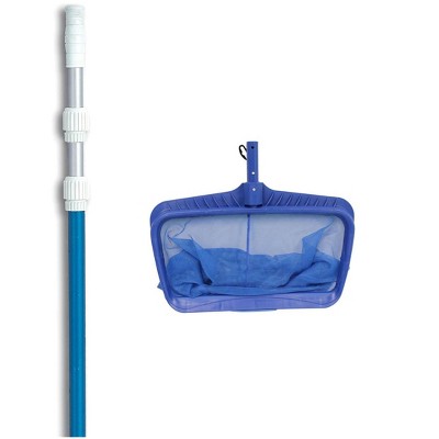 HydroTools 8040 Deep Bag Leaf Rake Swimming Pool Net w/ 7'-21' Telescopic Pole