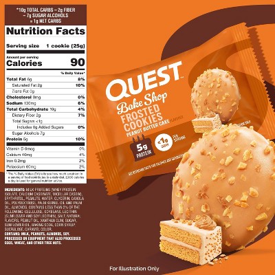 Quest Nutrition Bake Shop Peanut Butter Cake Flavor Frosted Cookies - 5g Protein - 7.04oz/8ct