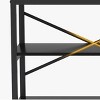 INFURNIC Decorative Bookshelf 70.9" Extra Long Console Table 3 Tier Industrial Storage Shelf Modern Design, Black, 70.87"*11.81"*31.89" - 3 of 4