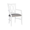 Aberle Arm Chair White - Linon: Beechwood Frame, Faux Leather, No Assembly Required - 2 of 4