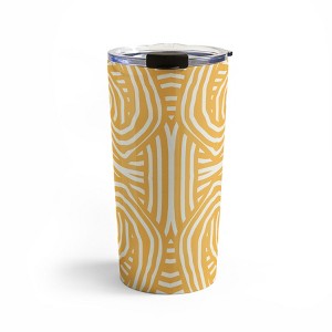 Little Dean Yellow mustard boho stripe Travel Mug 20 oz Stainless Steel Travel Mug - Deny Designs - 1 of 4