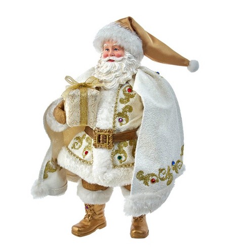 Kurt Adler 10.5-inch Fabriché White And Gold Santa : Target