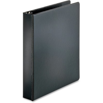 Business Source Round Ring Binder w/ Pockets 1-1/2" Black 28552