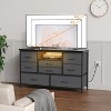 Chest of Drawers, Fabric Dresser with 8 Fabric Drawers & LED Lights & Power Outlets, Sturdy Metal Frame Storage Organizer, Closet - 3 of 4