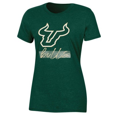 NCAA South Florida Bulls Women's Shorts Sleeve Crew Neck Chalk T-Shirt
