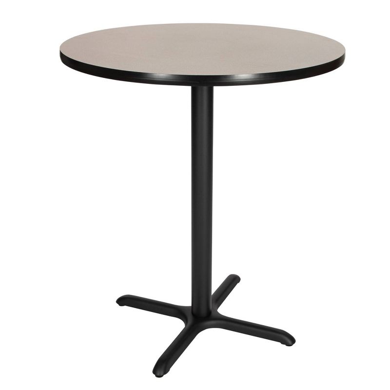 36&#34; Round Composite Core Bar Height Dining Table Laminated Gray with Black Steel Base - Hampden Furnishings, 2 of 6