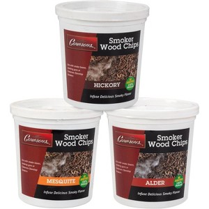 Camerons All Natural Extra Fine BBQ Wood Chips, 3 Pack - Alder, Hickory, Mesquite (3 Pints, 0.473L ea) - Barbecue Grilling Gift Set - 1 of 4