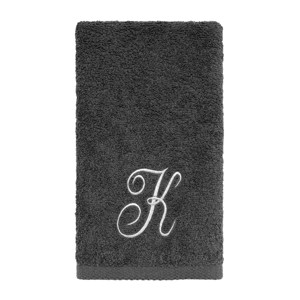 Avanti  Granite with Silver Script Monogram Bath Towel Letter   K - 1 of 3