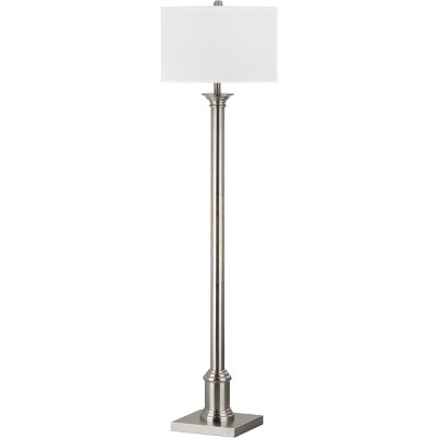 60" Livia Floor Lamp Nickel (Includes CFL Light Bulb) - Safavieh