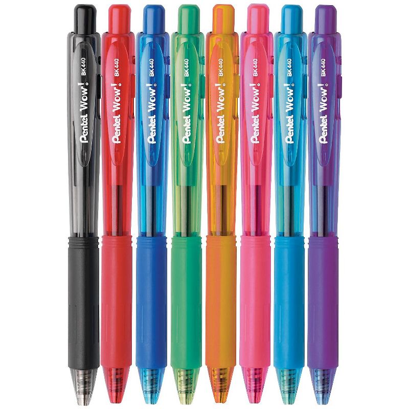 Pentel WOW Retractable Ballpoint Pens Medium Point Assorted 8/Pack 756266, 2 of 9
