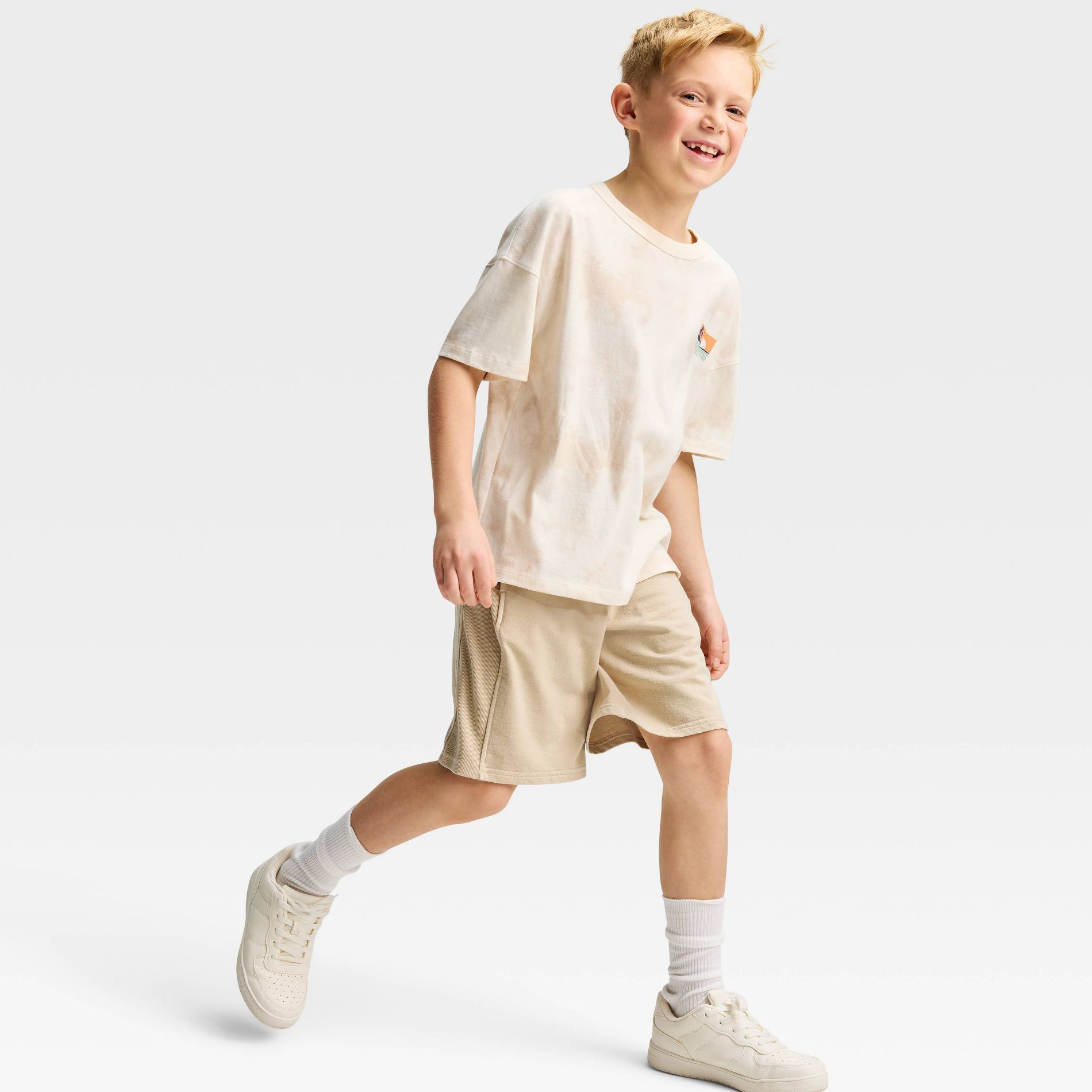 Boys' French Terry 'At the Knee' Shorts - Cat & Jack™ Beige M