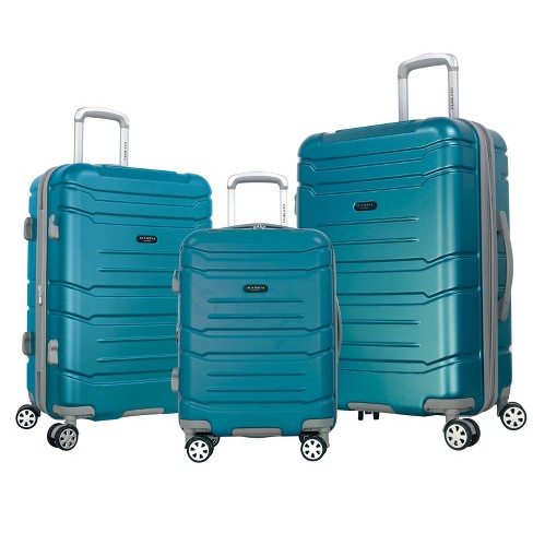 Skyline 4pc Softside Checked Luggage Set - Gray Geo