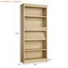 5 Tier 71" Tall Bookcase w/Display Rack & Fluted Design, Farmhouse Bookshelf w/ Wood Base, Wood Bookshelf Rustic Vintage Book Shelf for Office Library - 2 of 4