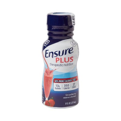 Abbott Ensure Plus Therapeutic Nutrition Shake Strawberry, 8oz, 24 Ct