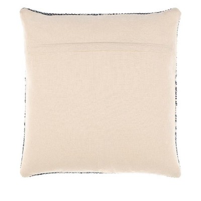 Klosterle Navy and White Hand-Woven Cotton Square Pillow