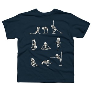 Boy's Design By Humans Skeleton Yoga By huebucket T-Shirt - 1 of 3