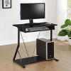 Alastair Computer Desk With Keyboard Tray And Storage Shelf Black ...