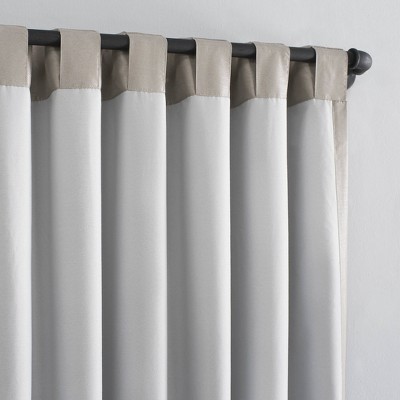 Stone Beige Faux Silk Blackout Curtain Panel, 50" x 63"