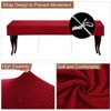 Unique Bargains Stretch Jacquard Checkered Anti-Dust Protecting Dining Chair Slipcovers for 42" - 54" Bench - 3 of 4