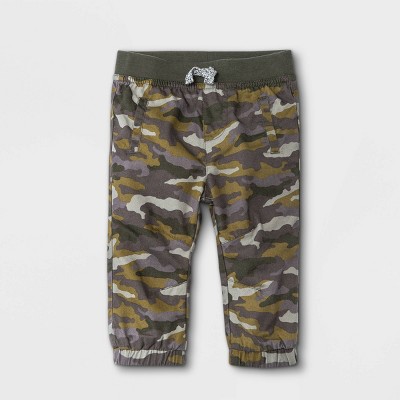 Image of Baby Boys' Camo Woven Pull-On Pants - Cat & Jack™ Fern Green