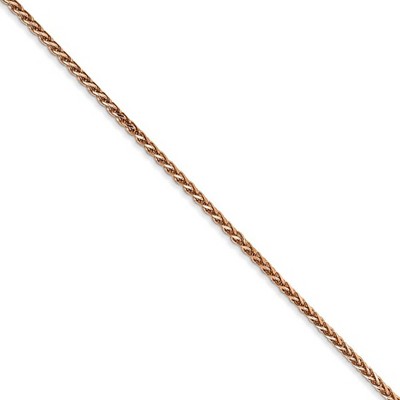 Black Bow Jewelry 1.4mm, 14k Rose Gold, Diamond Cut Solid Spiga Chain Necklace