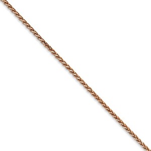 Black Bow Jewelry 1.4mm, 14k Rose Gold, Diamond Cut Solid Spiga Chain Necklace - 1 of 4