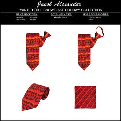 Jacob Alexander Boys' Prep Winter Tree Snowflake Holiday Regular Self-Tie Neck Tie - image 2