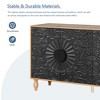 Vintage Carved Symmetrical Design Door Accent Cabinet with Wood Frame,Multi-Functional TV Stand, Sideboard, or Buffet Cabinet,Roman Column Feet - 3 of 4