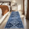 Area Rug, Home Decor Washable Geometric Vintage  Rug - Low Pile Non-Slip Stain Resistant Foldable Distressed Carpet - 4 of 4