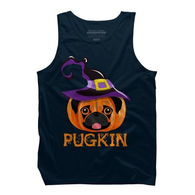 Men's Design By Humans Pugkin Pumpin Halloween By trantanphat95 Tank Top