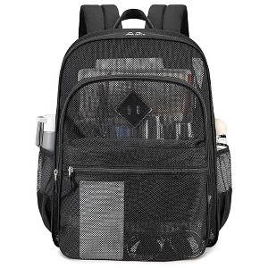 Wikineon Mesh Backpack Heavy Duty, See Through School Backpack Transparent Bookbag for Swimming, Beach, Sports, Work, Travel - 1 of 4