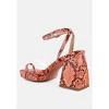 Such Flirt Snake Print Triangular Block Heel Sandals - 3 of 4