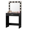 Gulches Black Vanity Desk with Mirror & 11 Metal-Base, 3 Modes, Large Drawer and1-Level Storage, Dressing Table for Bedroom - 4 of 4